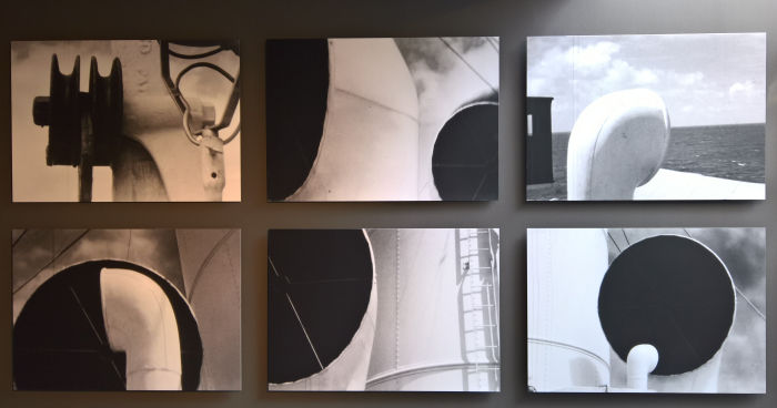 Fotos der Hauben des Dampfers Conte Biancamano von Le Corbusier, gesehen bei