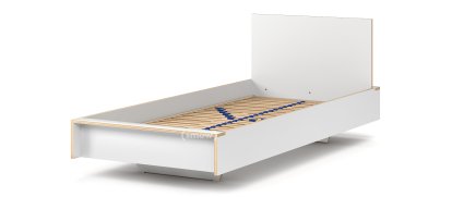 Flai Bett, 90 x 200, Mit Kopfteil, CPL weiß, Mit Lattenrost