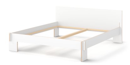 Siebenschläfer Bett, 180 x 200 cm, Mit Kopfteil, Weiß, Ohne Lattenrost