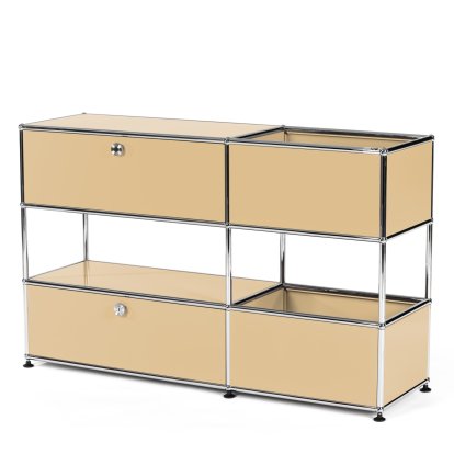 USM Haller Kinder Sideboard M mit Aufbewahrungsboxen, Einfarbig, USM beige, Mit Auszug (inkl. Einlegerahmen)