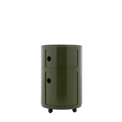 Componibili Container Big, 2 Fächer, Grün, Mit Rollen