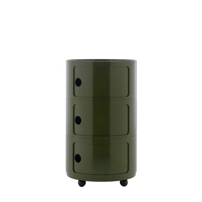 Componibili Container Big, 3 Fächer, Grün, Mit Rollen