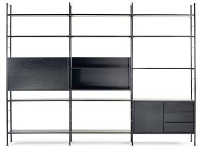 DHS 10 Hirche Regal, Schwarz-Schwarz
