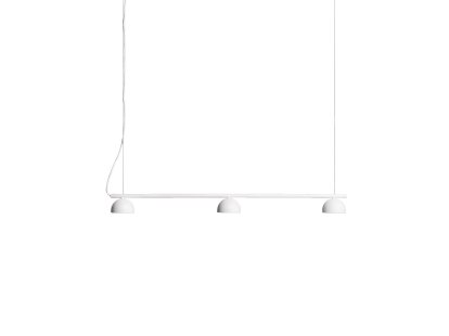 Blush Rail Pendelleuchte, 3 Schirme, Weiß