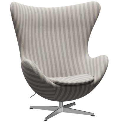 Egg Chair, Voulez-vous, 004 - Light grey / off white, Satingebürstetes Aluminium, Ohne Fußhocker