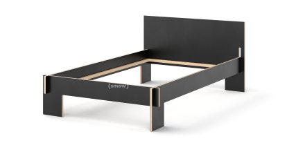 Siebenschläfer Bett (Modell 2025), 120 x 200 cm, Mit Kopfteil, Schwarz