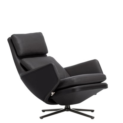 Grand Relax Loungesessel, Ohne Ottoman, Leder Premium F, nero, Basic dark, 41,5 cm