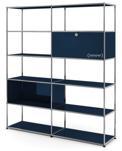 USM Haller Wohnzimmer Regal L, Stahlblau RAL 5011