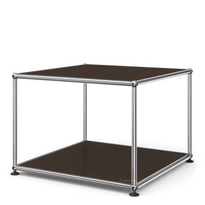 USM Haller Beistelltisch 50, Oben und unten Metall, USM braun