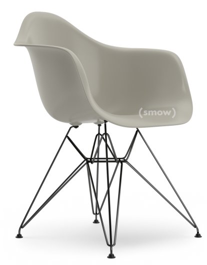 Eames Plastic Armchair DAR, Kieselstein, Ohne Polsterung, Ohne Polsterung, Standardhöhe - 43 cm, Beschichtet basic dark