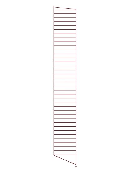 String System Bodenleiter, Einzeln, 200 x 30 cm, Dunkelrot