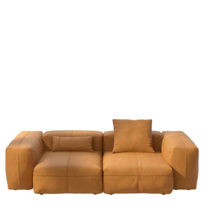 Vetsak Sofa Set 2, M, Leather - Brown, Mit Kissen