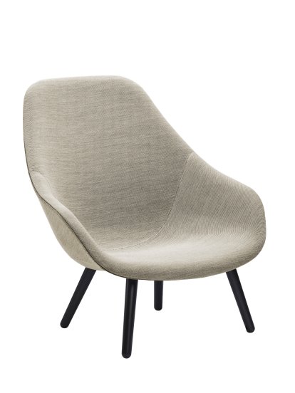 About A Lounge Chair High AAL 92 Loungestuhl, Hallingdal 116 - warmgrau, Eiche schwarz lackiert, Ohne Sitzkissen
