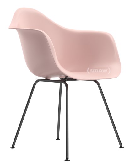 Eames Plastic Armchair DAX, Zartrosé, Ohne Polsterung, Ohne Polsterung, Standardhöhe - 43 cm, Beschichtet basic dark