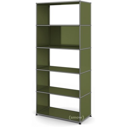 USM Haller Wohnzimmer Regal M Typ 1, 1 Rückwand, Olivgrün RAL 6003