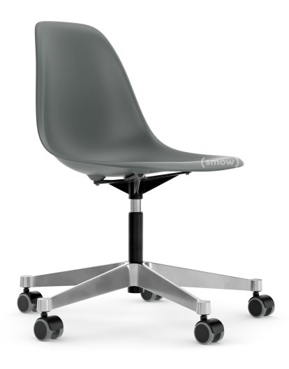 Eames Plastic Side Chair PSCC, Granitgrau, Ohne Polsterung, Ohne Polsterung