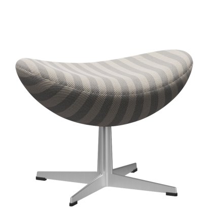 Egg Fußhocker, Voulez-vous, 004 - Light grey / off white, Satingebürstetes Aluminium