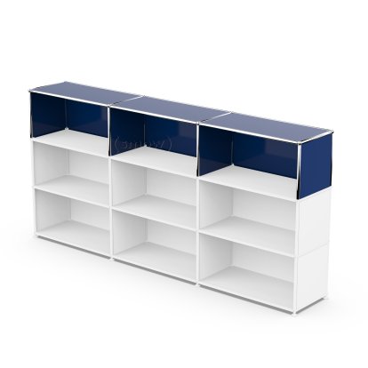 USM Haller Anbaupaket Vertikal 3, Stahlblau RAL 5011, 35 cm