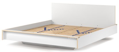 Flai Bett, 180 x 200, Mit Kopfteil, CPL weiß, Mit Lattenrost