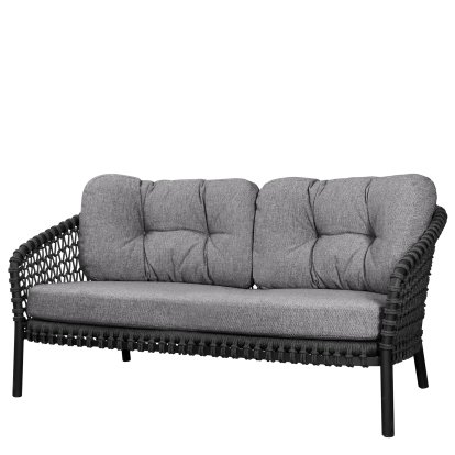 Ocean Lounge large 2-Sitzer-Sofa, Open soft Rope – Dark grey, Wove - Dark grey