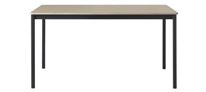 Base Tisch, L 140 x B 80 cm, Eichenfurnier mit Sperrholzkante, Schwarz