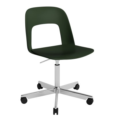 Layout 141 Drehstuhl, Bottle green, Aluminium poliert