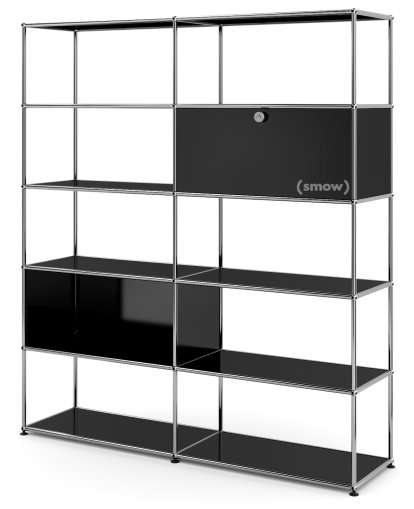 USM Haller Wohnzimmer Regal L, Graphitschwarz RAL 9011