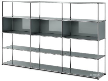 USM Haller Wohnzimmer Regal XL Typ 1, Mittelgrau RAL 7005