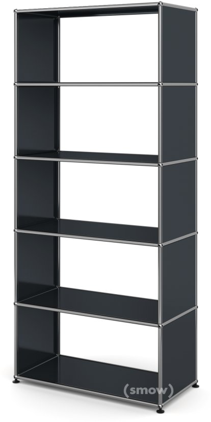 USM Haller Wohnzimmer Regal M Typ 1, ohne Rückwand, Anthrazitgrau RAL 7016