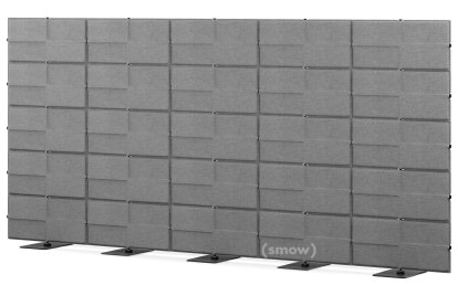 USM Privacy Panels Akustikwand, 3,75 m (5 Elemente), 1,79 m (5 Elemente), Anthrazitgrau