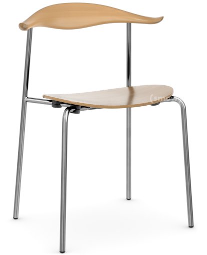 CH88T Stuhl, Edelstahl, Buche lackiert