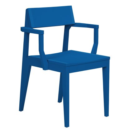 Schulz Armlehnstuhl, Ungepolstert, Esche Berlin blau