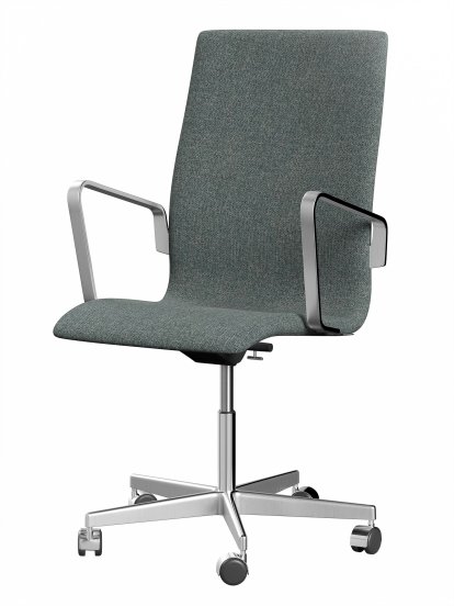 Oxford Bürodrehstuhl, Mit Armlehnen, Mittelhoher Rücken, Rollfuß, Hallingdal 65, 130 - Grey