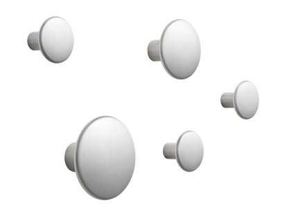The Dots Metal Wandhaken 5er Set, Aluminium
