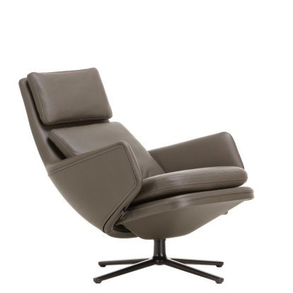 Grand Relax Loungesessel, Ohne Ottoman, Leder Premium F, umbragrau, Basic dark, 46,5 cm