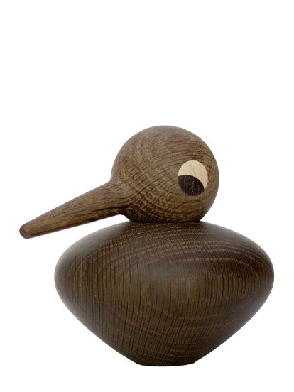 Bird Holzfigur, Rundlich, Eiche geräuchert