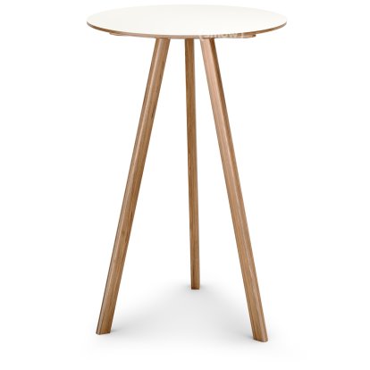 Copenhague Round Tisch CPH20, Ø 70 x H 105, Eiche lackiert, Linoleum off-white