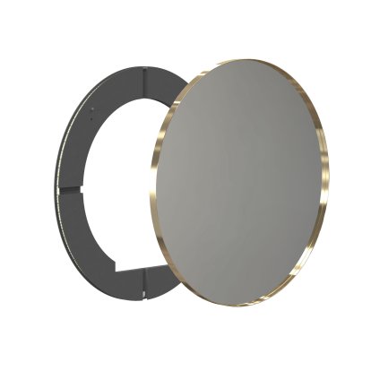Unu Spiegel mit LED Beleuchtung rund (Set), ø 80 cm, Gold gebürstet