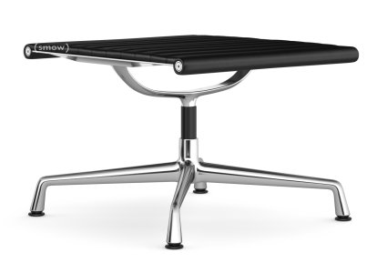 Aluminium Chair EA 125, Untergestell verchromt, Leder Premium F, Nero