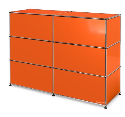 USM Haller Theke Typ 1, Reinorange RAL 2004, 150 cm (2 Elemente), 50 cm