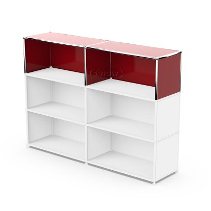 USM Haller Anbaupaket Vertikal 2, USM rubinrot, 35 cm