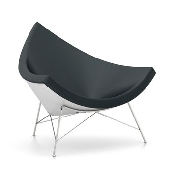 Coconut Loungestuhl, Leder (Standard), Nero