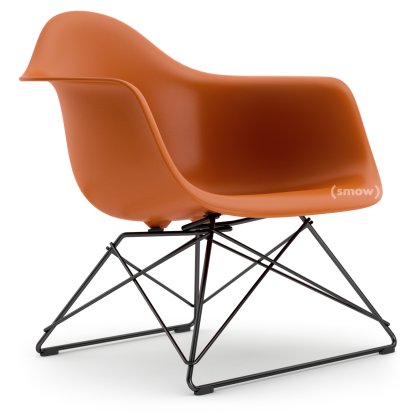 Eames Plastic Armchair LAR, Rostorange, Ohne Polsterung, Beschichtet basic dark