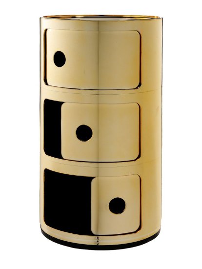Componibili Container Metallic, 3 Fächer, Gold