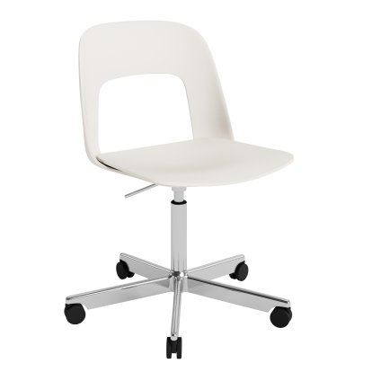 Layout 141 Drehstuhl, Cream white, Aluminium poliert