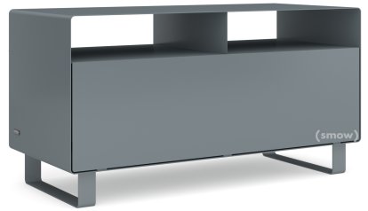 TV Lowboard R 108, Basaltgrau (RAL 7012), Kufen lackiert in Außenfarbe
