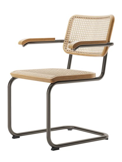 S 64 V Pure Materials Sonderedition Freischwinger, Eiche, Rauchchrom
