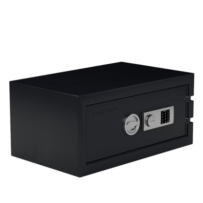 Balzsafe Connect Tresor für USM Haller Regale, 75 cm x 35 cm x 50 cm, Graphitschwarz RAL 9011, Elektronisches Zahlenkombinationsschloss mit Revisionsschlüssel