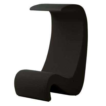 Amoebe Highback Loungesessel, Stoff Tonus, black