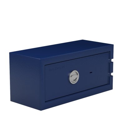 Balzsafe Connect Tresor für USM Haller Regale, 75 cm x 35 cm x 35 cm, Stahlblau RAL 5011, Schlüsselschloss